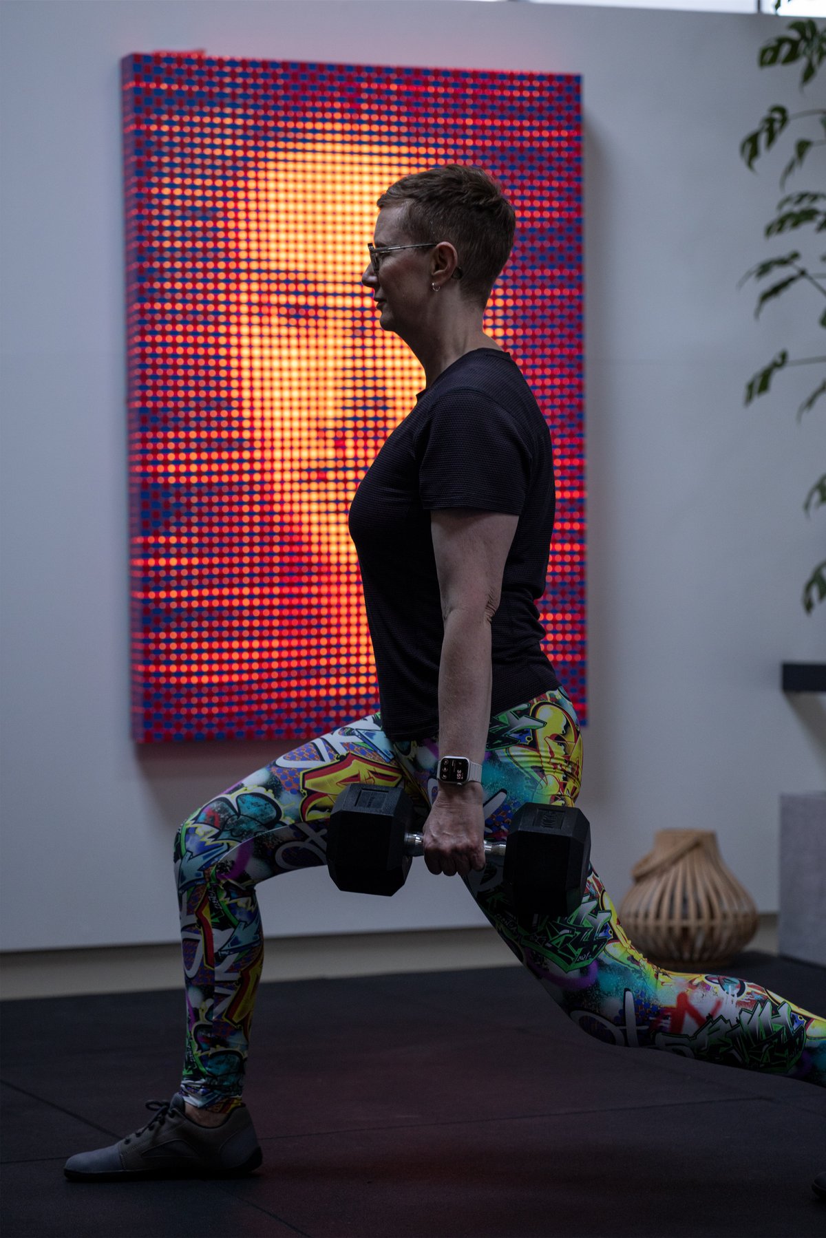 Helen performing a weighted lunge